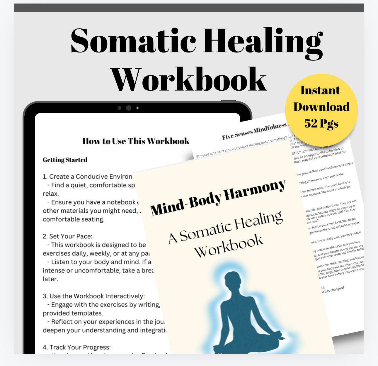 Somatic Therapy IFS Workbook: Self-Understanding & Coping Skills (Digital Download)