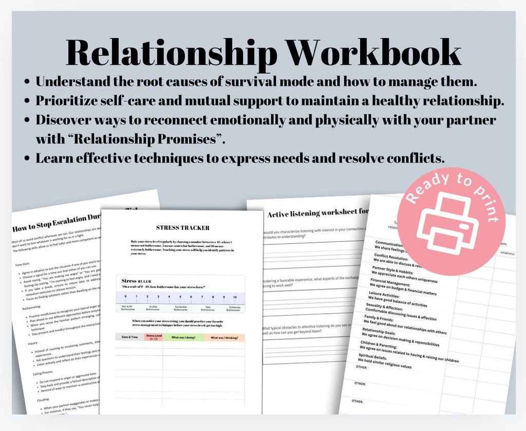 Relationship Survival Mode Workbook  Coping, Boundaries & Healing Emotional Regulation Relationship Burnout