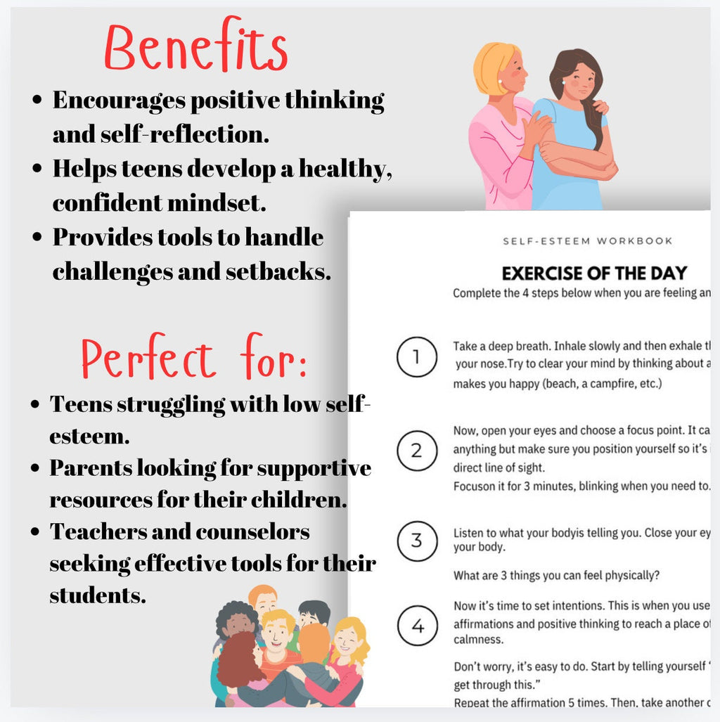 Teen Self-Esteem Workbook: Therapy Worksheets for Confidence (PDF)