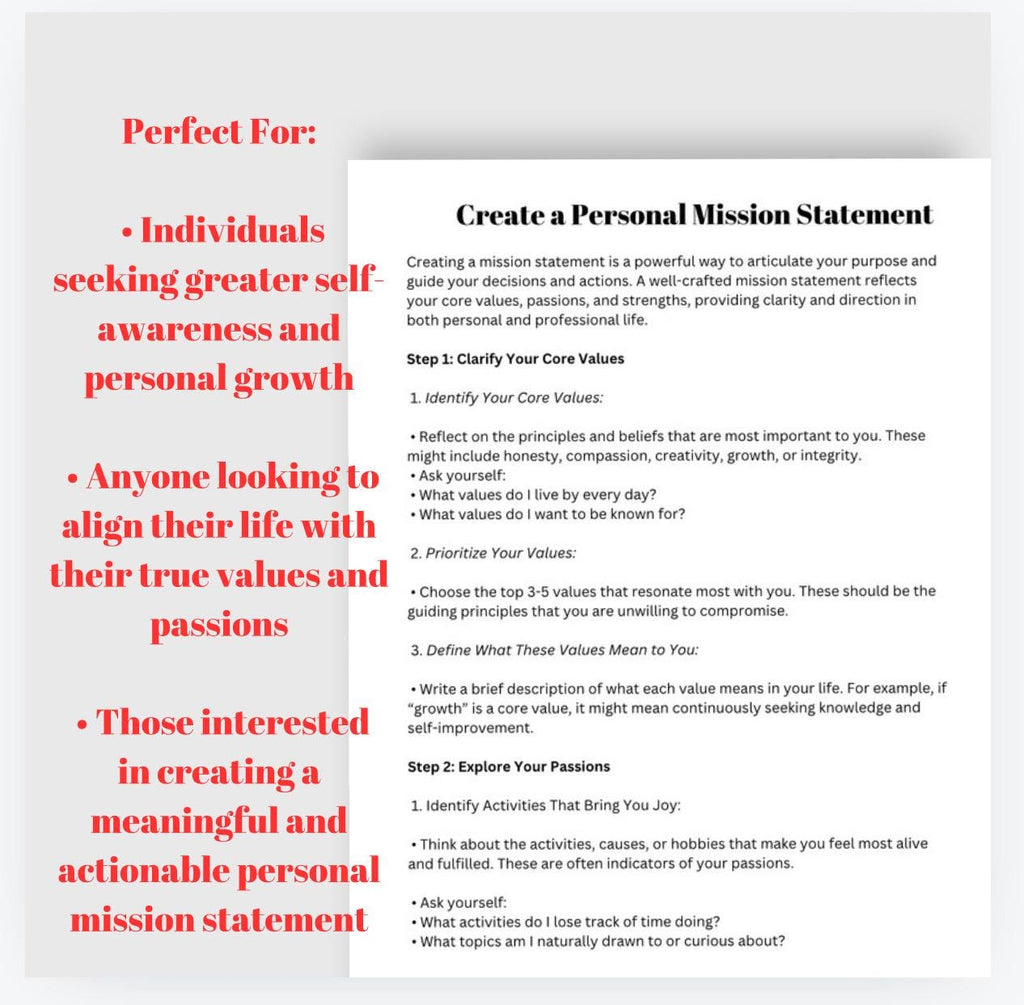 Self Discovery Workbook, Personal Growth Roadmap (PDF Pattern)