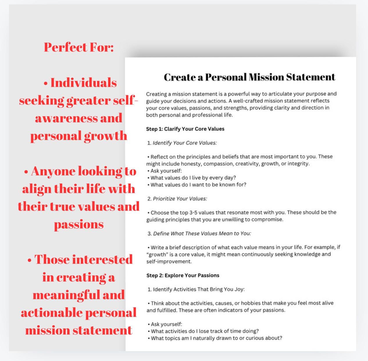 Self Discovery Workbook, Personal Growth Roadmap (PDF Pattern)