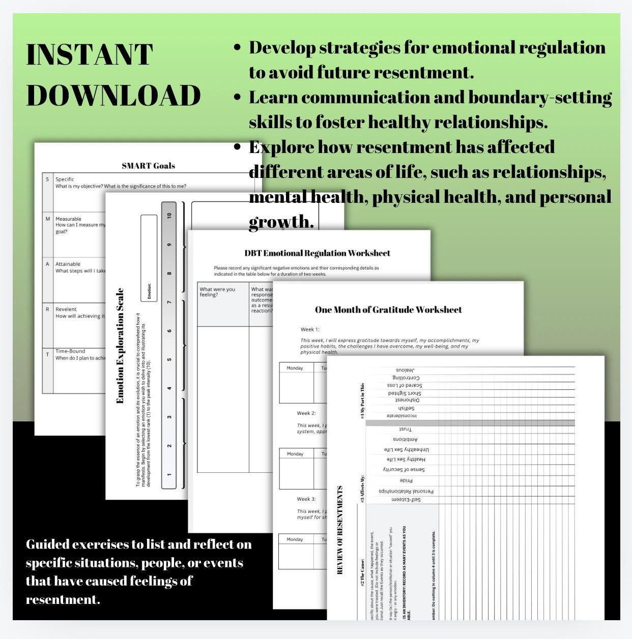 Letting Go of Resentment Workbook for Guided Exercises to Release Feelings Emotional Regulation