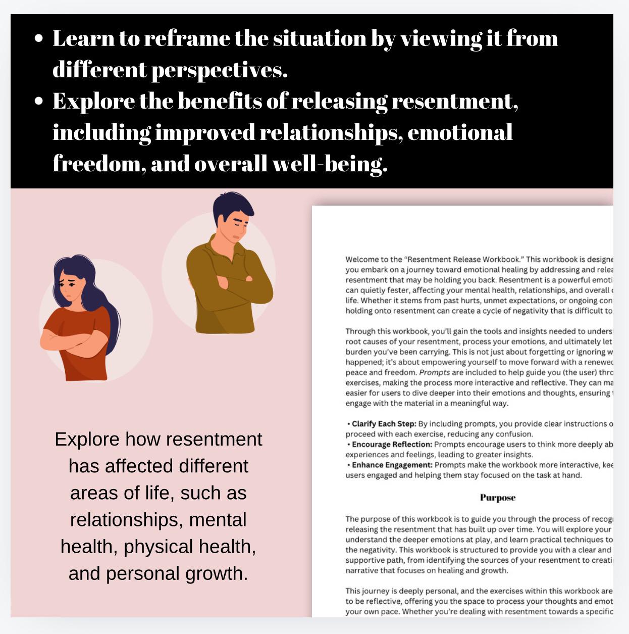 Letting Go of Resentment Workbook for Guided Exercises to Release Feelings Emotional Regulation