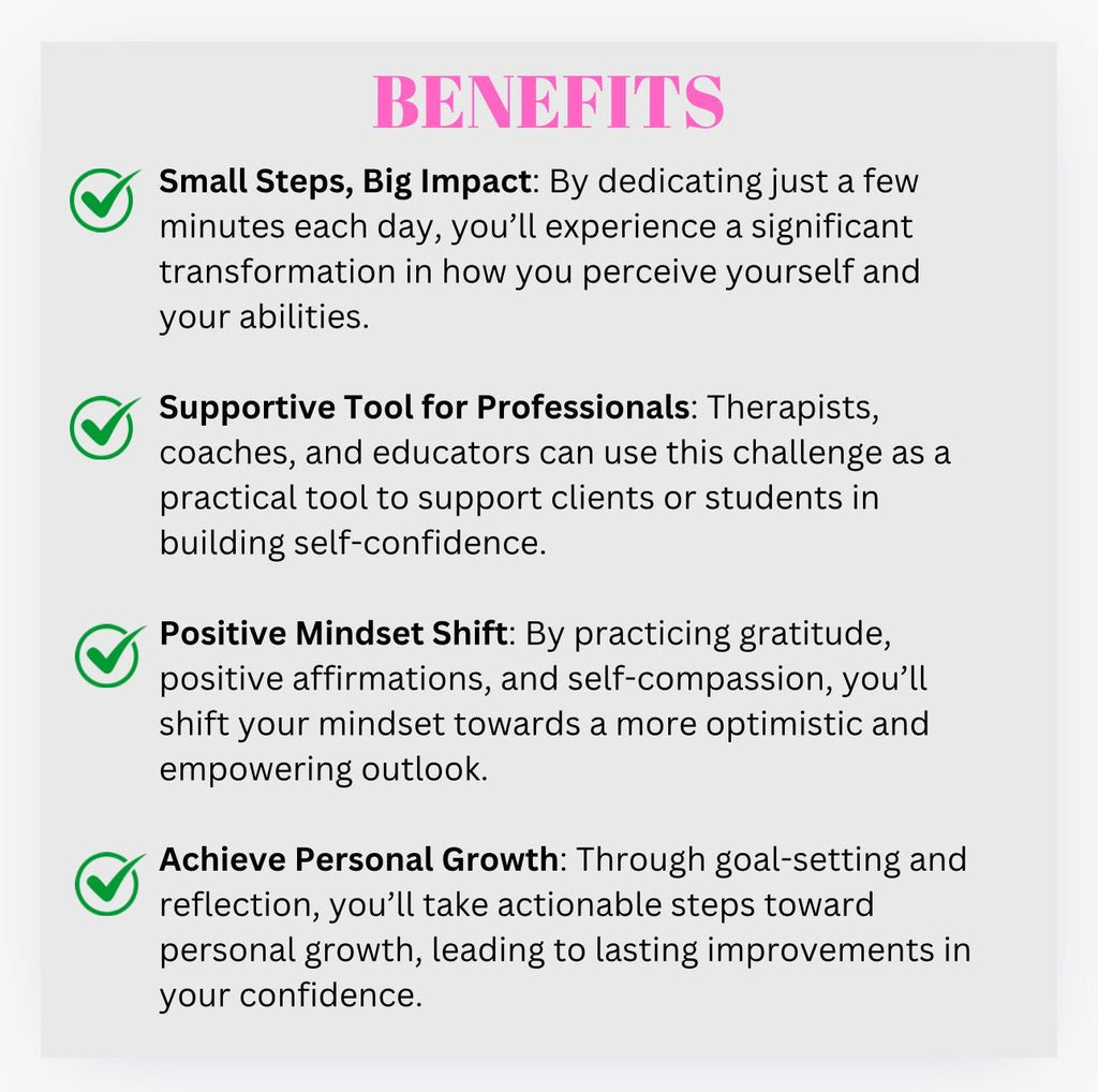 Self-Confidence Challenge: 30-Day Printable Growth Tool (Digital Download)