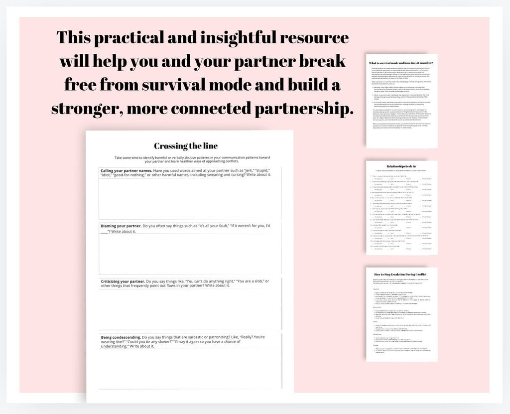 Relationship Survival Mode Workbook  Coping, Boundaries & Healing Emotional Regulation Relationship Burnout