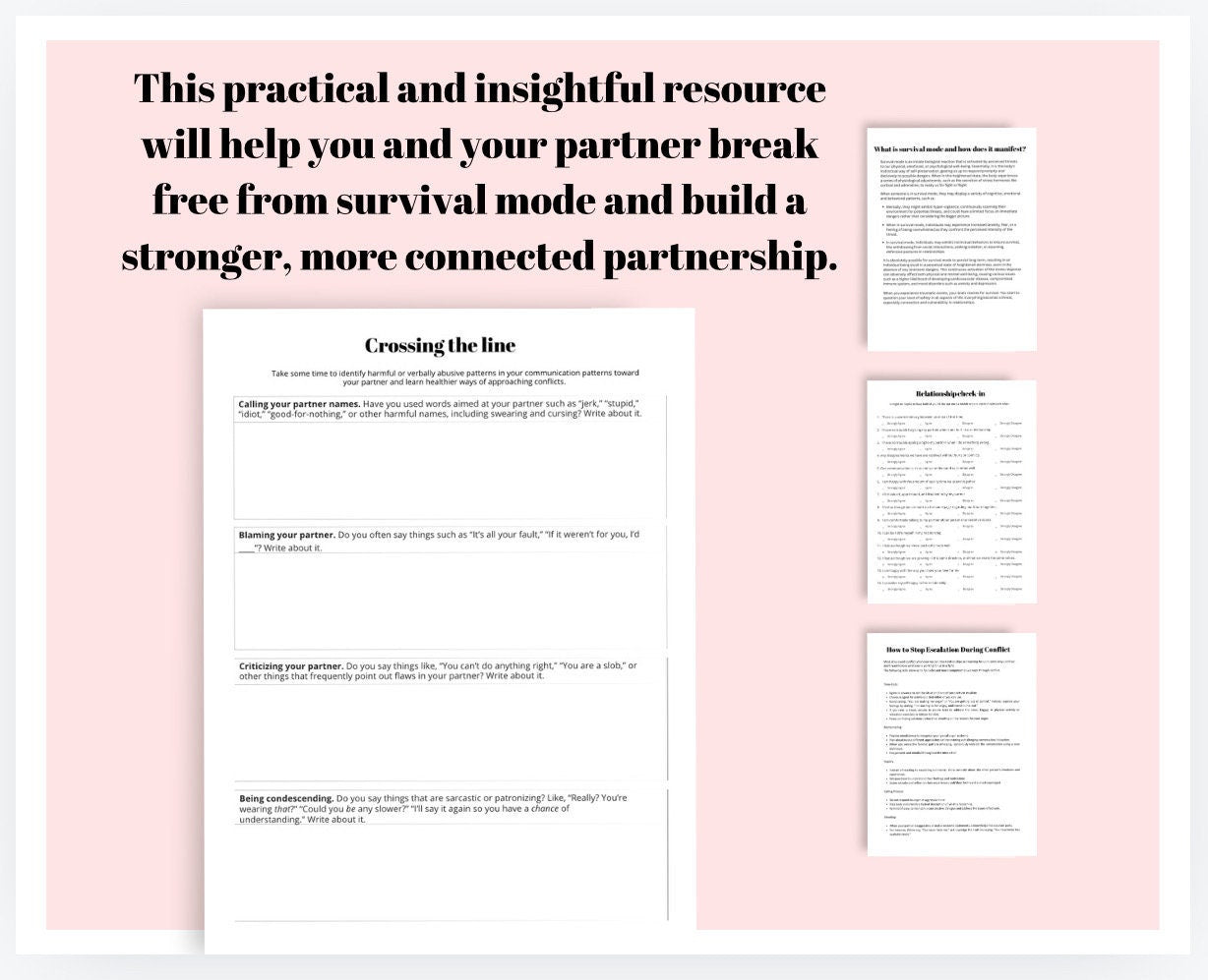 Relationship Survival Mode Workbook  Coping, Boundaries & Healing Emotional Regulation Relationship Burnout