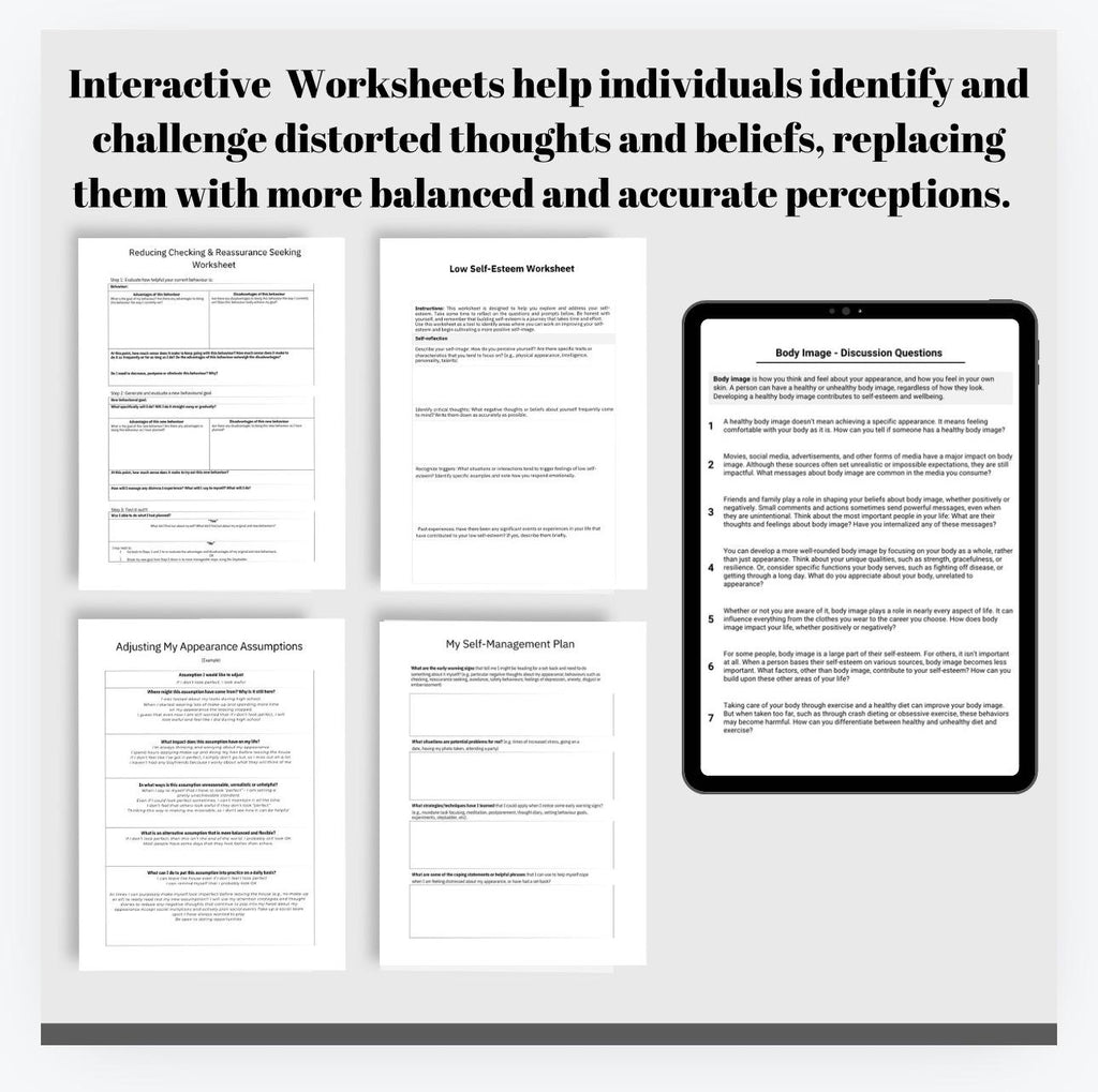 Body Dysmorphia Workbook | CBT Therapy Tool (PDF)