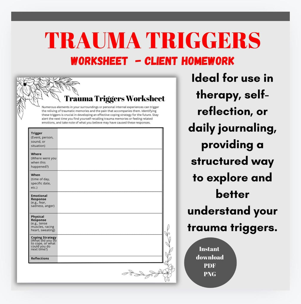 Trauma Triggers Therapy Worksheet Clinical Tools Reference Guide Fight Flight Freeze Fawn Stress Response