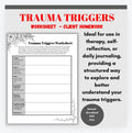 Trauma Triggers Therapy Worksheet Clinical Tools Reference Guide Fight Flight Freeze Fawn Stress Response