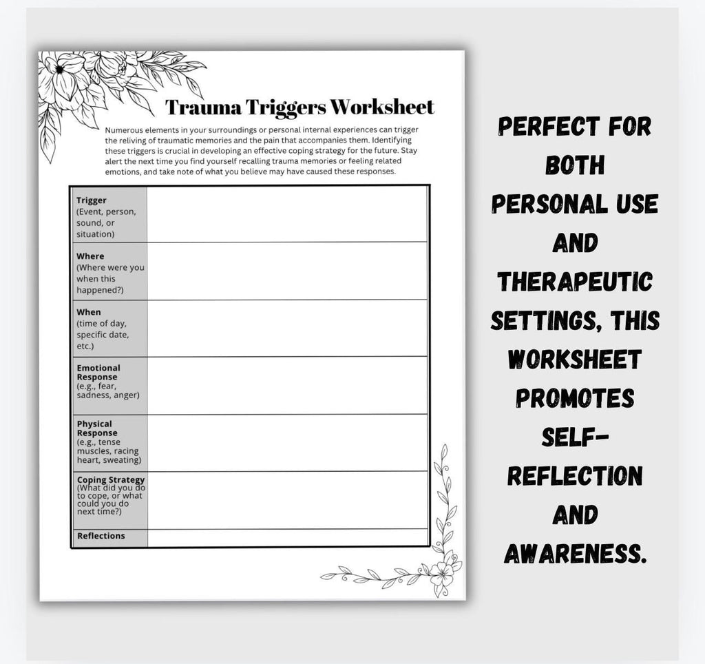 Trauma Triggers Therapy Worksheet Clinical Tools Reference Guide Fight Flight Freeze Fawn Stress Response