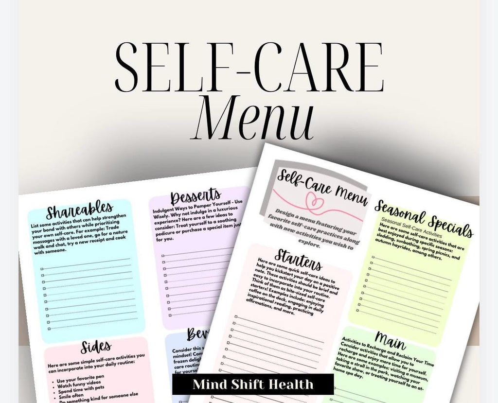 Self Care Menu | Personalized Wellbeing Routine (PDF)