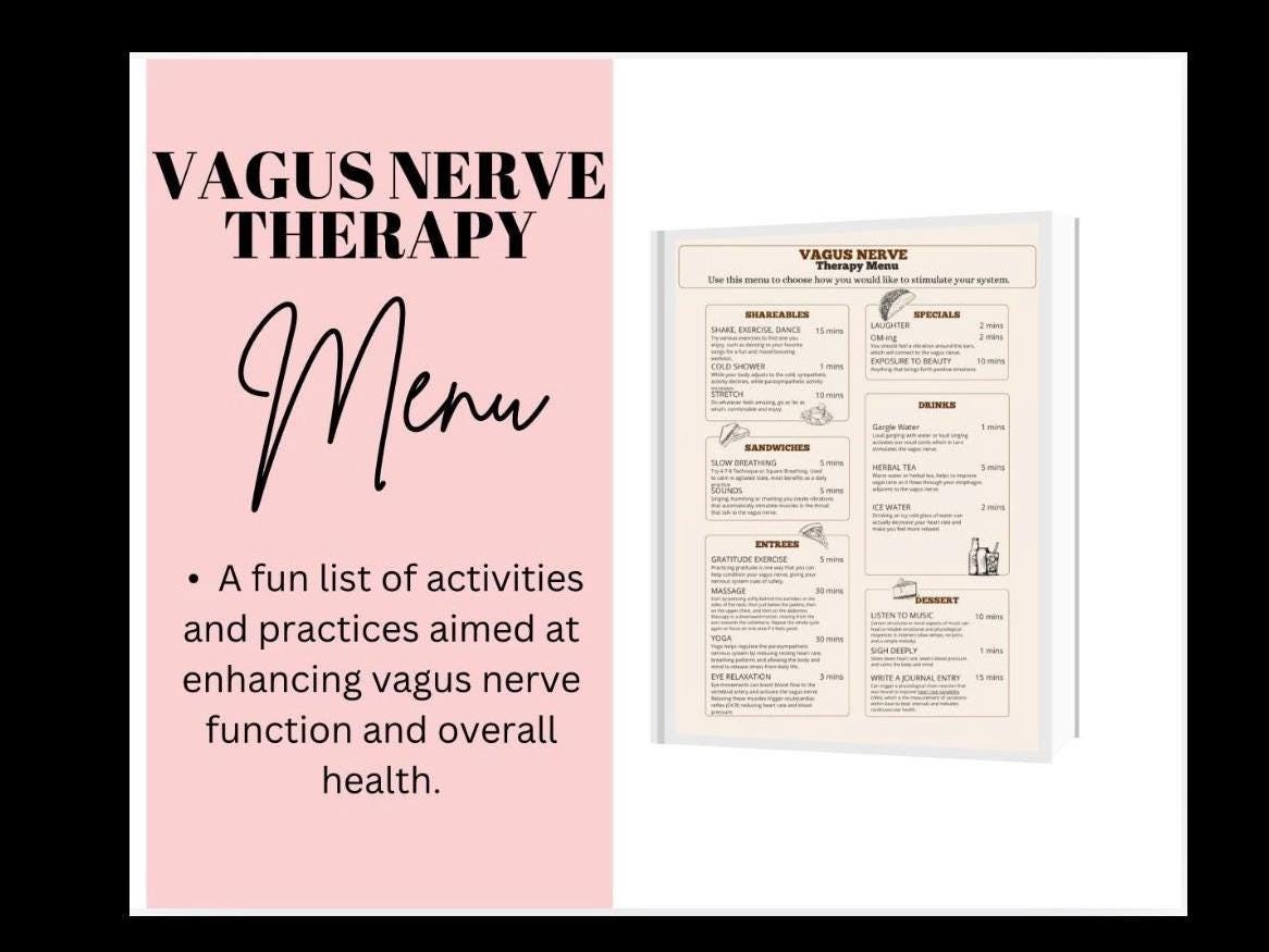 Vagus Nerve Stimulation Therapy Menu, Polyvagal Theory Resource (Digital Download)
