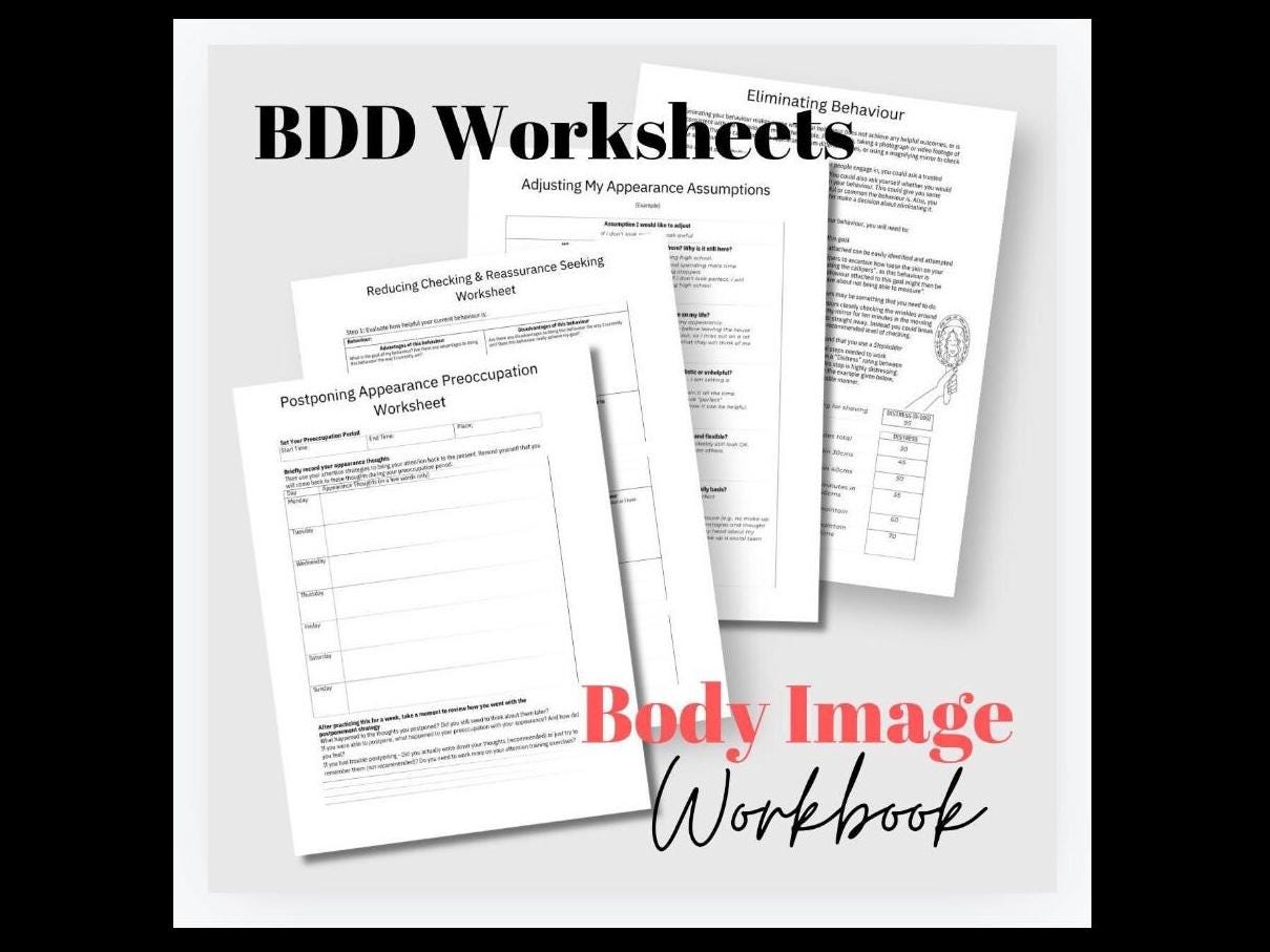 Body Dysmorphia Workbook | CBT Therapy Tool (PDF)