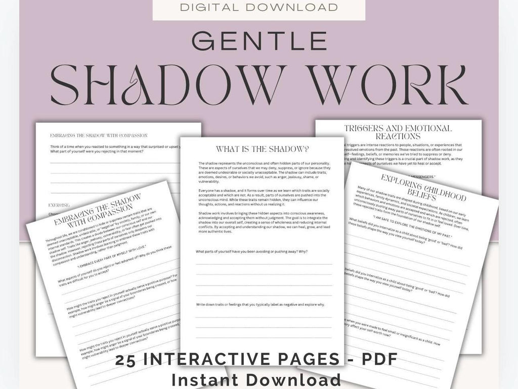 Gentle Shadow Work Journal: Inner Child Healing Workbook (Digital Download)