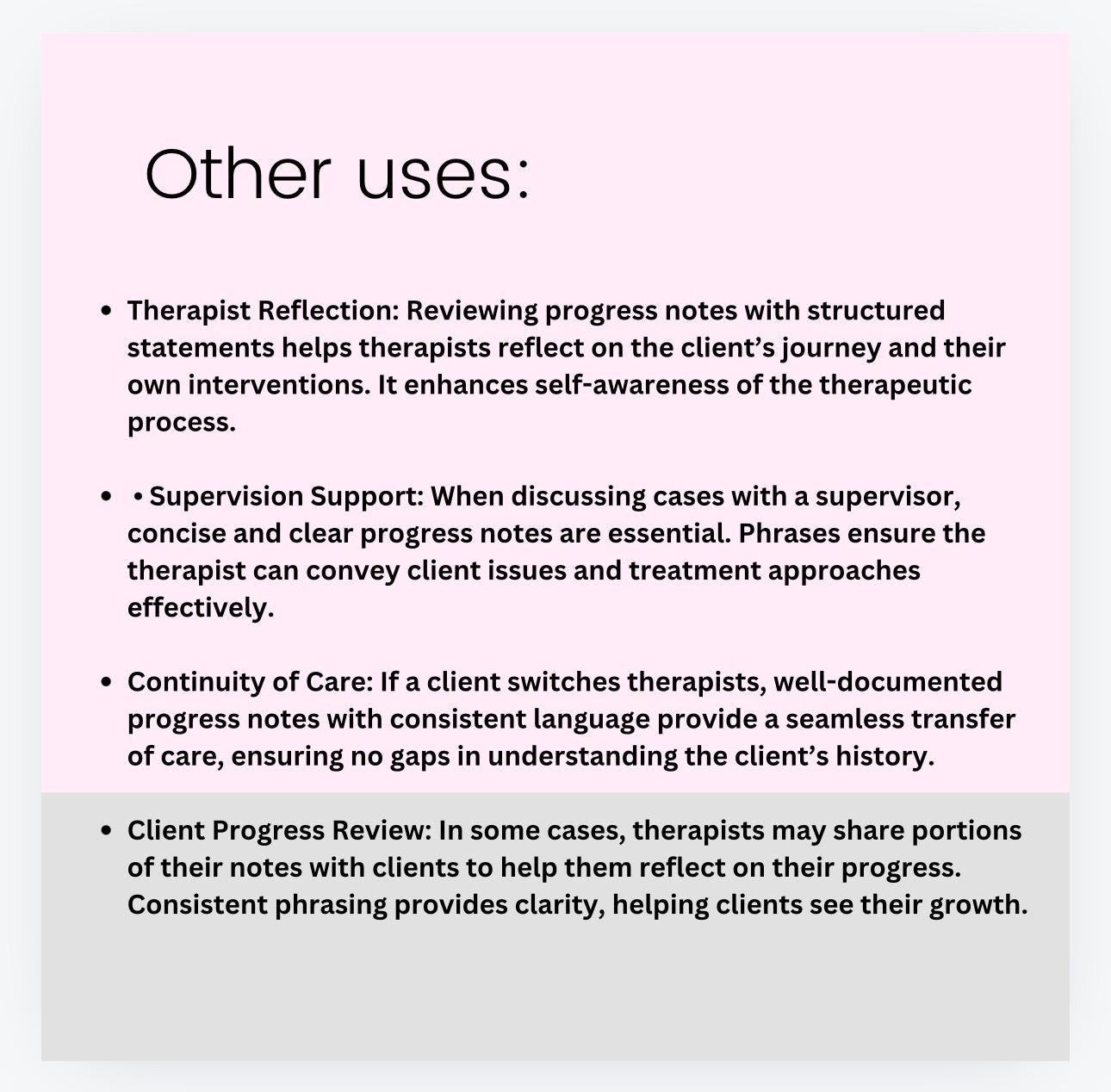 Therapy Progress Notes, Phrases & Statements (PDF Download)