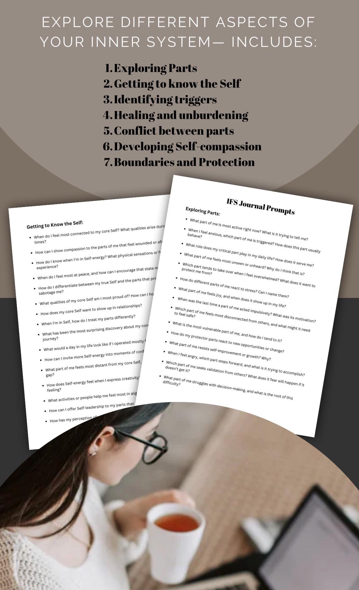 IFS Parts Therapy Journal: Self-Mapping Prompts (PDF)