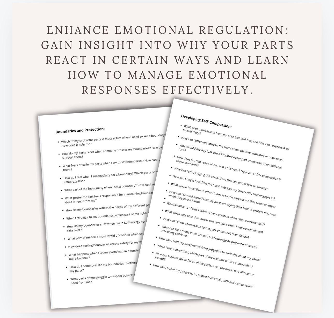 IFS Parts Therapy Journal: Self-Mapping Prompts (PDF)