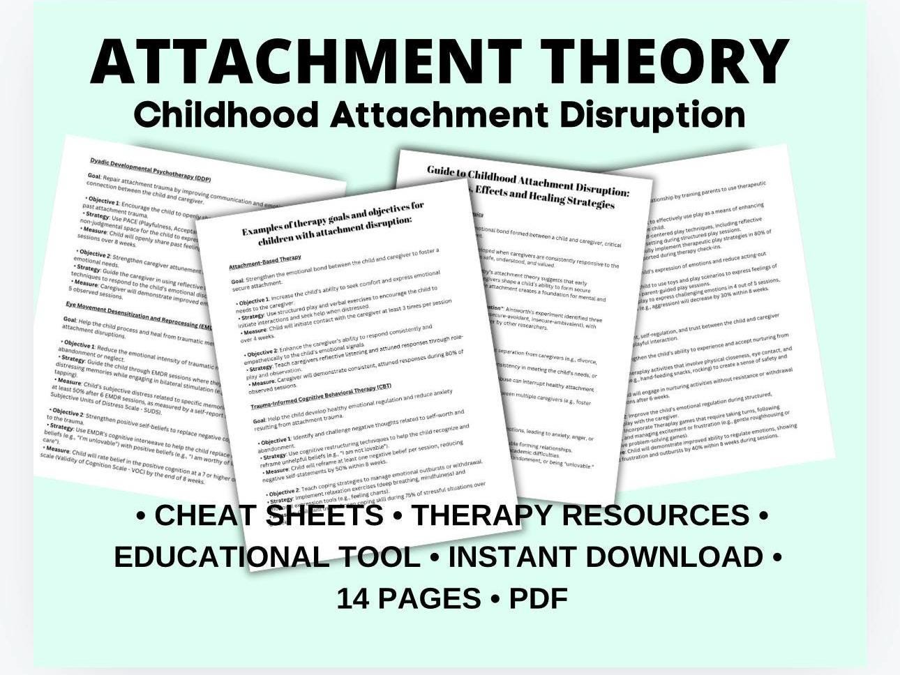Child Attachment Disruption Guide Therapy, Healing (PDF Download)