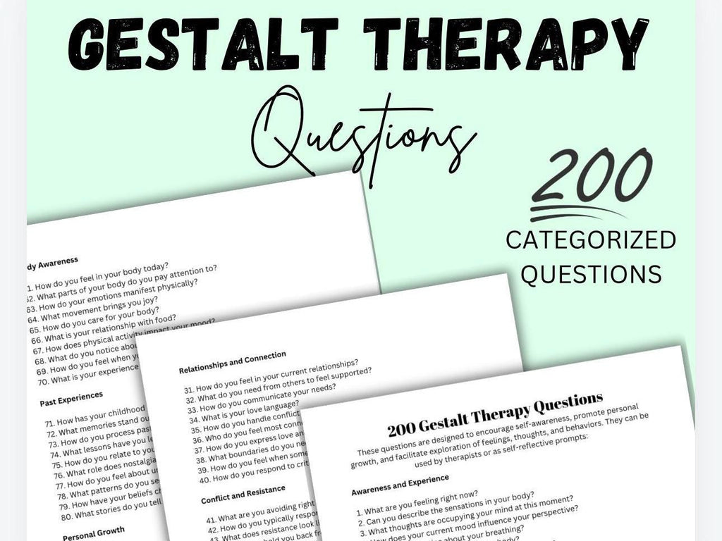 Gestalt Therapy Questions Personal Growth Tool Gestalt Psychotherapy Cheat Sheet