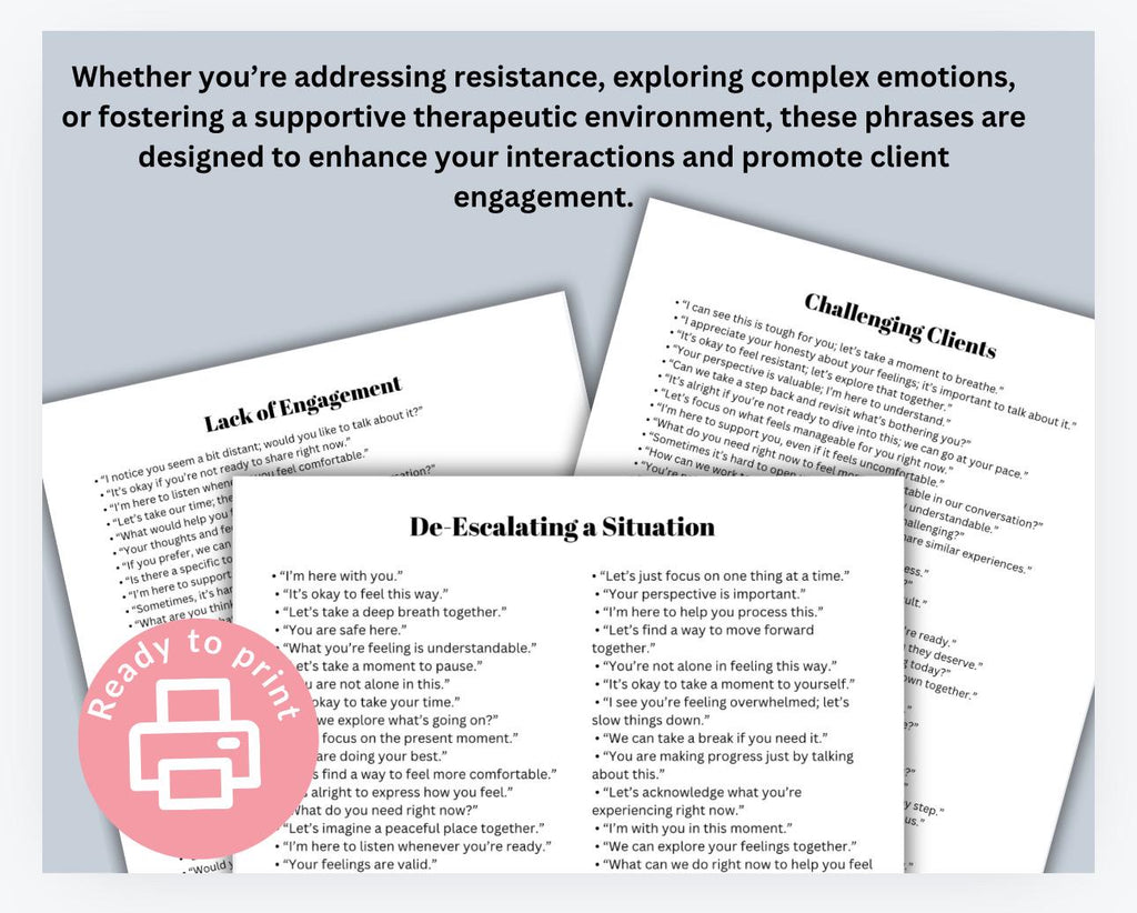 Therapist Support Cheat Sheets Increase Engagement Challenging Client Dynamics Improve Communication