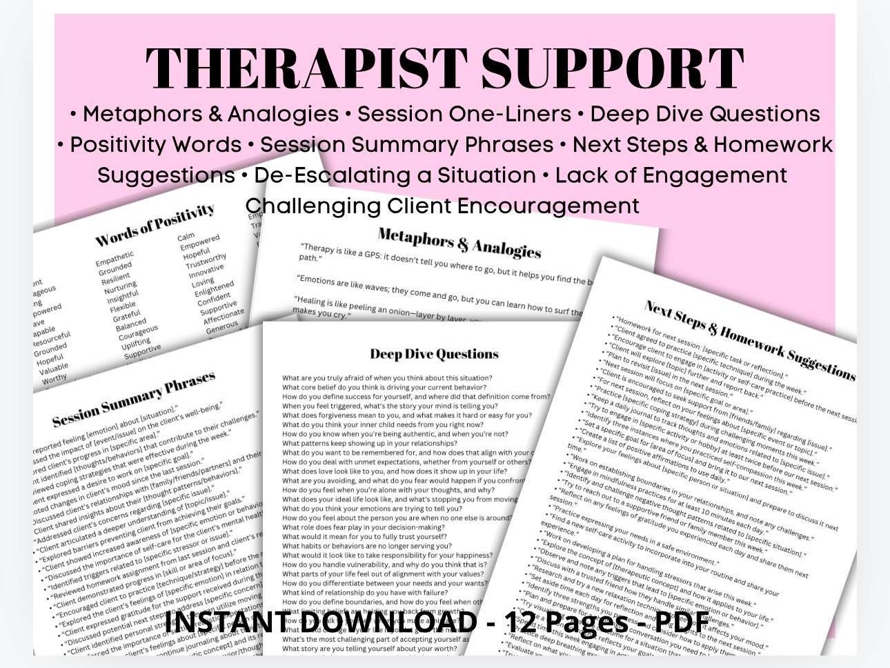 Therapist Support Cheat Sheets Increase Engagement Challenging Client Dynamics Improve Communication