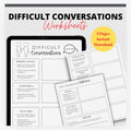 Difficult Conversations Worksheet, Communication Skills (PDF Therapy Toolkit)