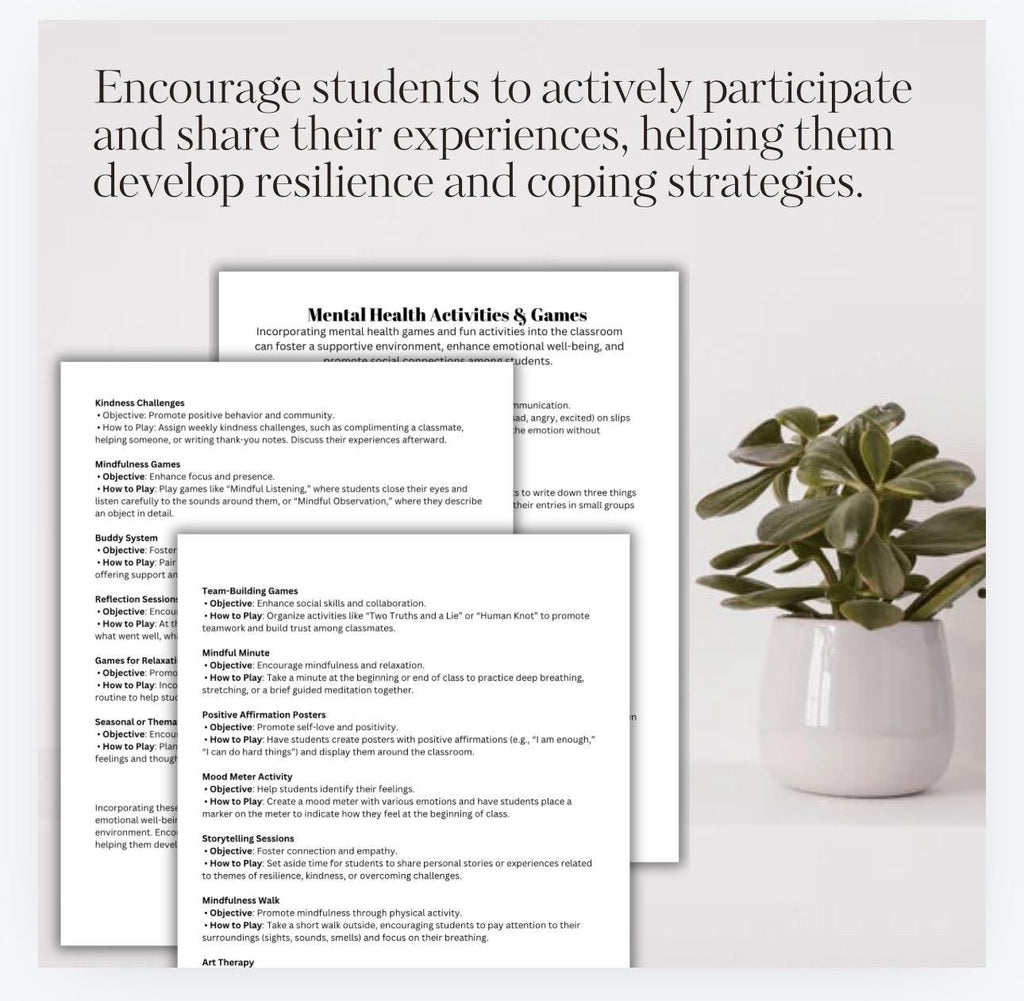 Kids Mental Health in the Classroom Teacher Support Parent Resource Social Skills Reference Educational Guide