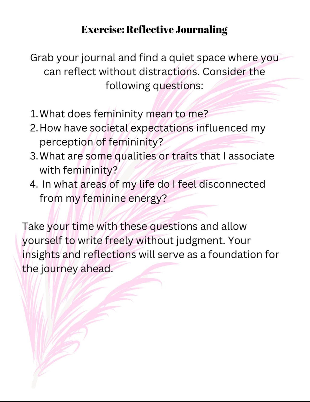 Feminine Energy Healing Workbook (Digital Download)