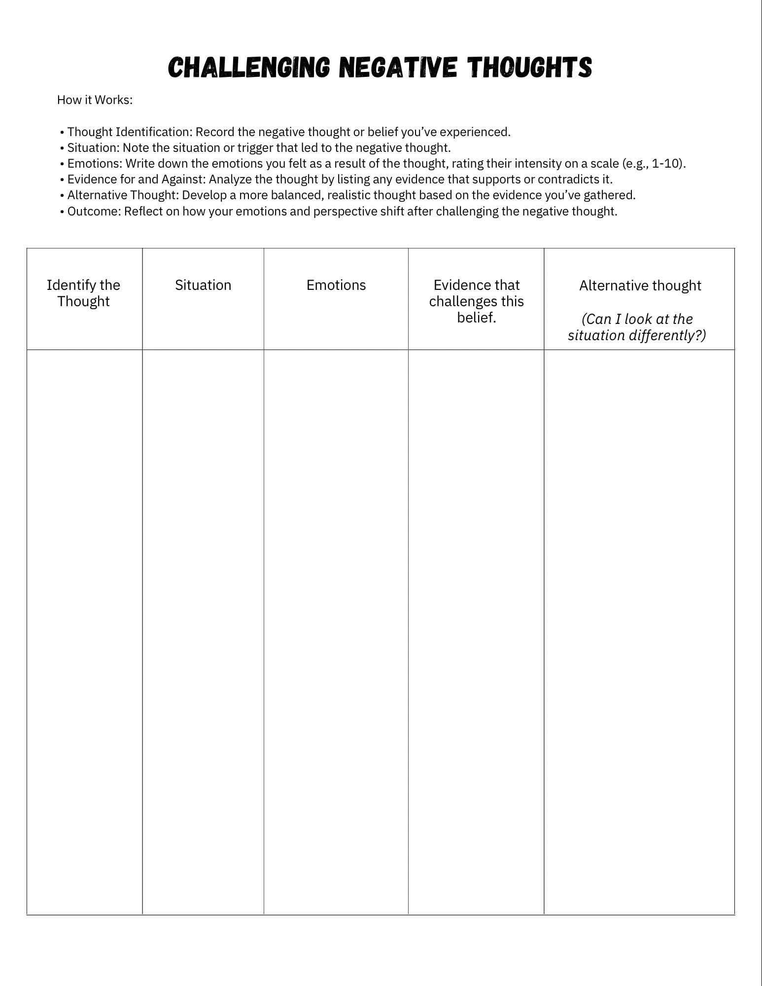 Jar of ANTs CBT Worksheet, Child Therapy Tool (PDF)