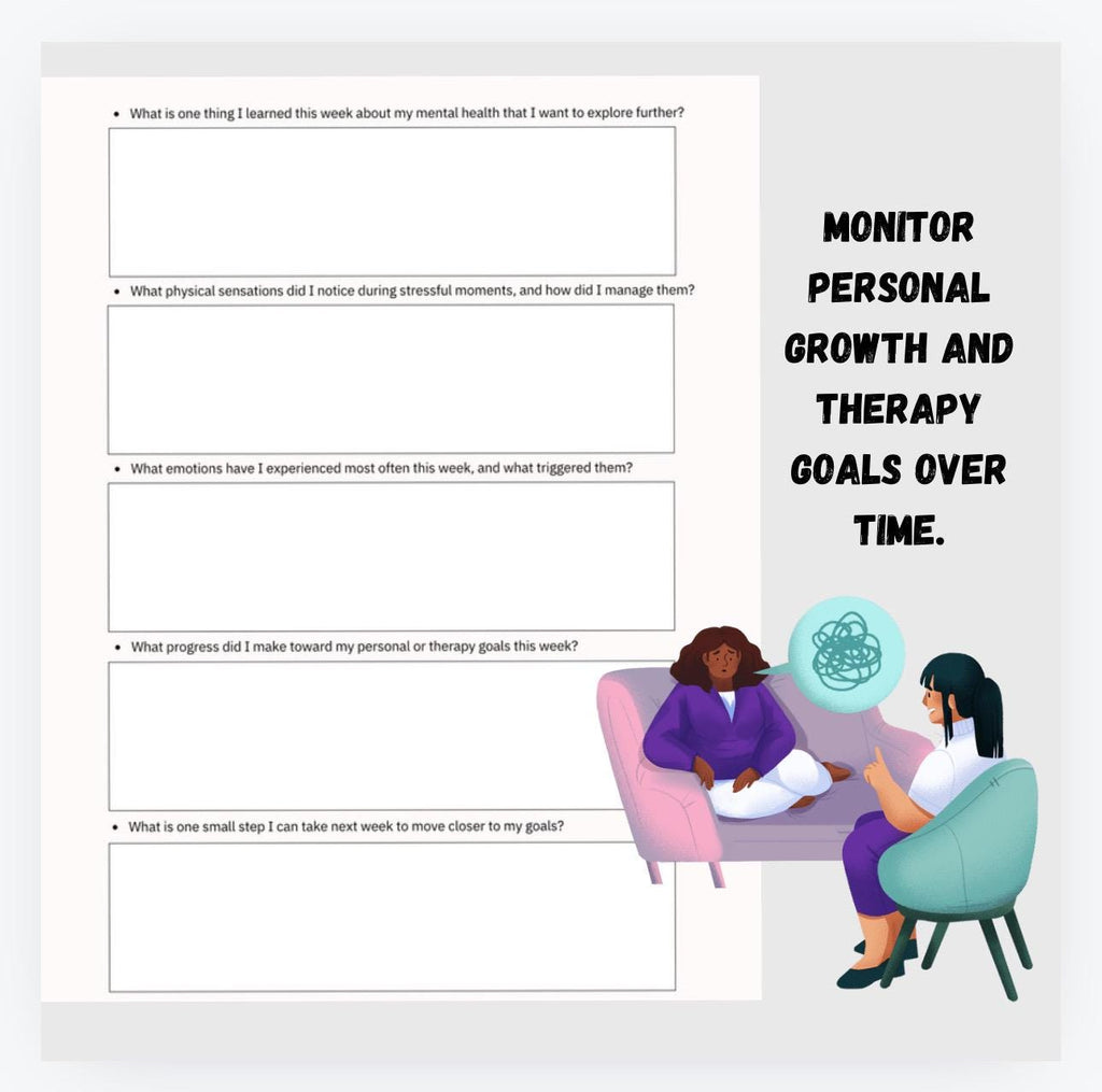 Therapy Prompts for Client Journal Exercise: Weekly Progress Sheets (PDF Download)