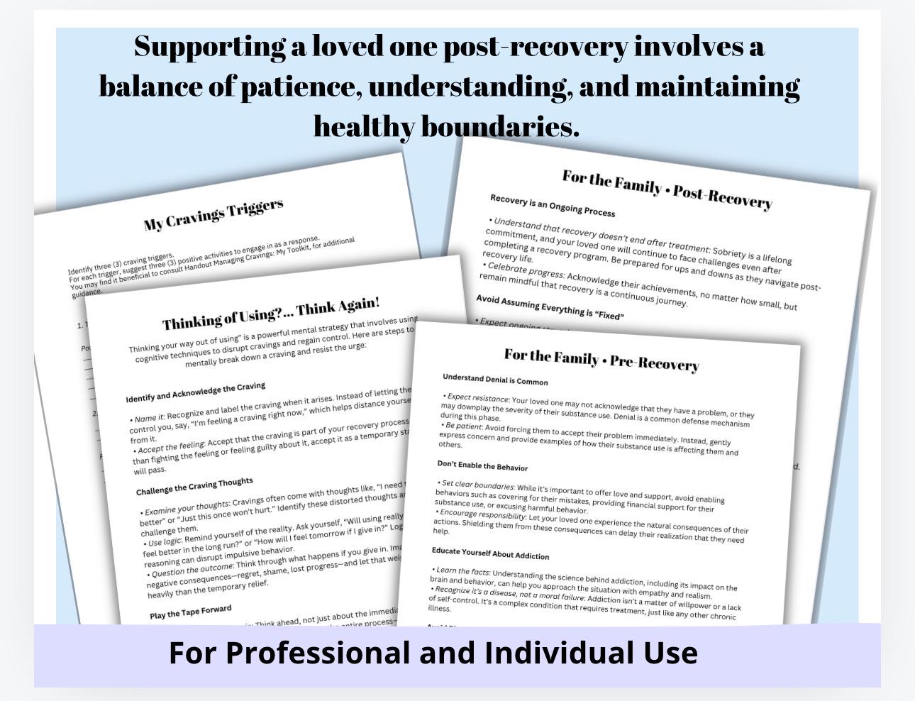Addiction Recovery Roadmap | Relapse Prevention Workbook | Family Support Guide | Printable Mental Health Digital Download
