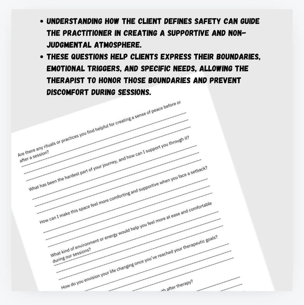 Safe Space Therapy Questions Worksheet (PDF Download)