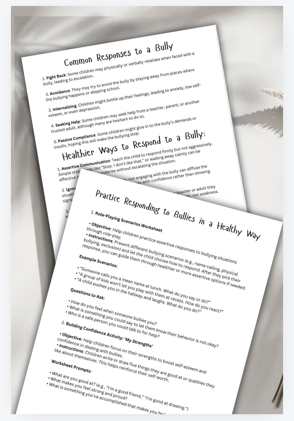 Anti-Bullying Workbook for Kids: Coping Skills, Therapy Resource (PDF)