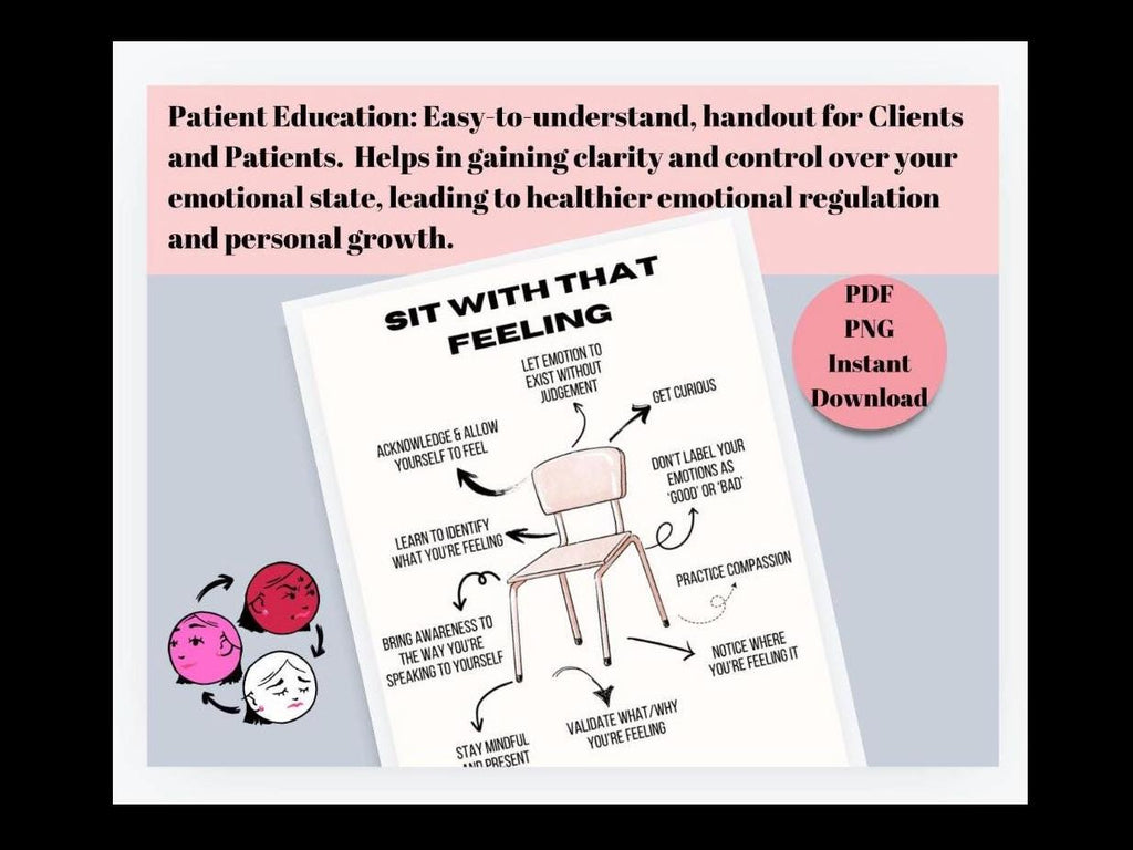 Sit With Our Emotions Feelings Toolkit Bundle: Emotions Self-Awareness Guide (PDF, PNG)