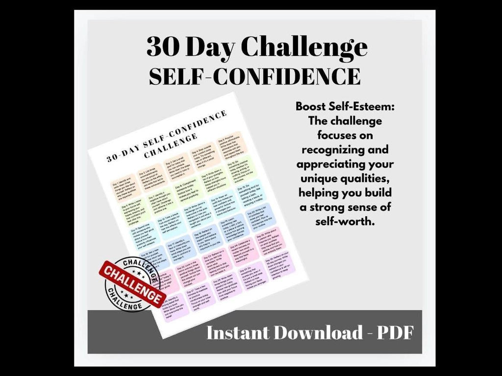 Self-Confidence Challenge: 30-Day Printable Growth Tool (Digital Download)