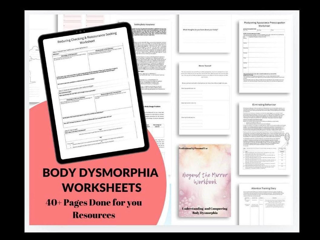 Body Dysmorphia Workbook & Worksheets, Positive Body Image (PDF)