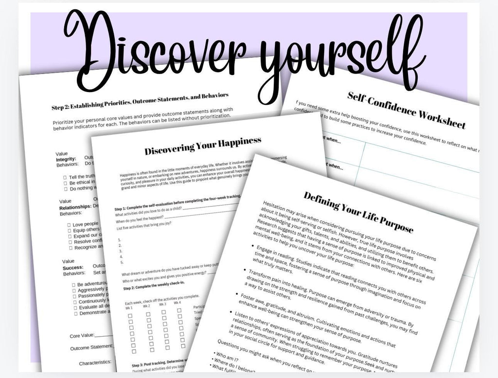 Self Discovery Workbook, Personal Growth Roadmap (PDF Pattern)