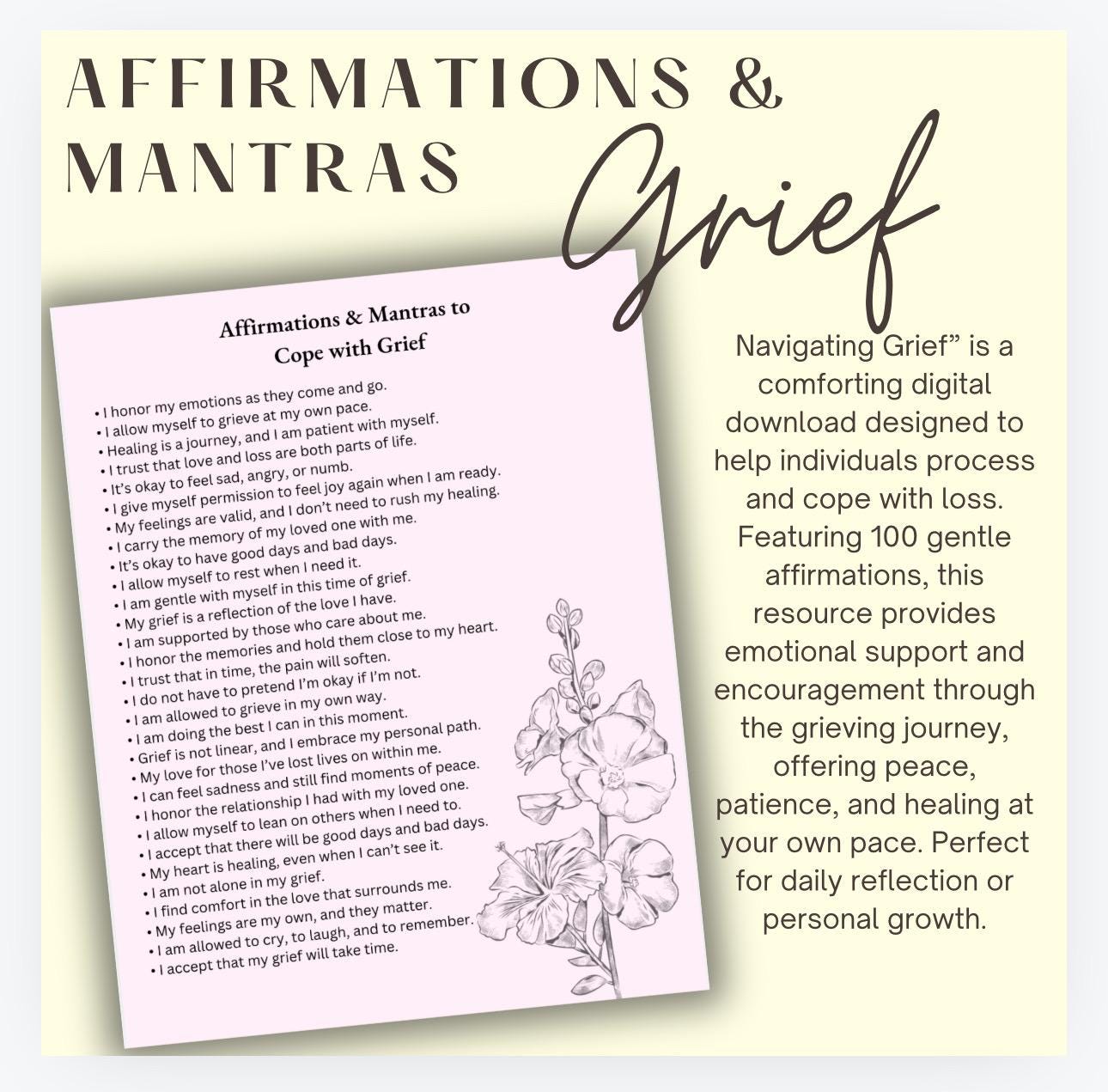 Managing Grief and Loss Affirmations for Coping with Loss through Grieving
