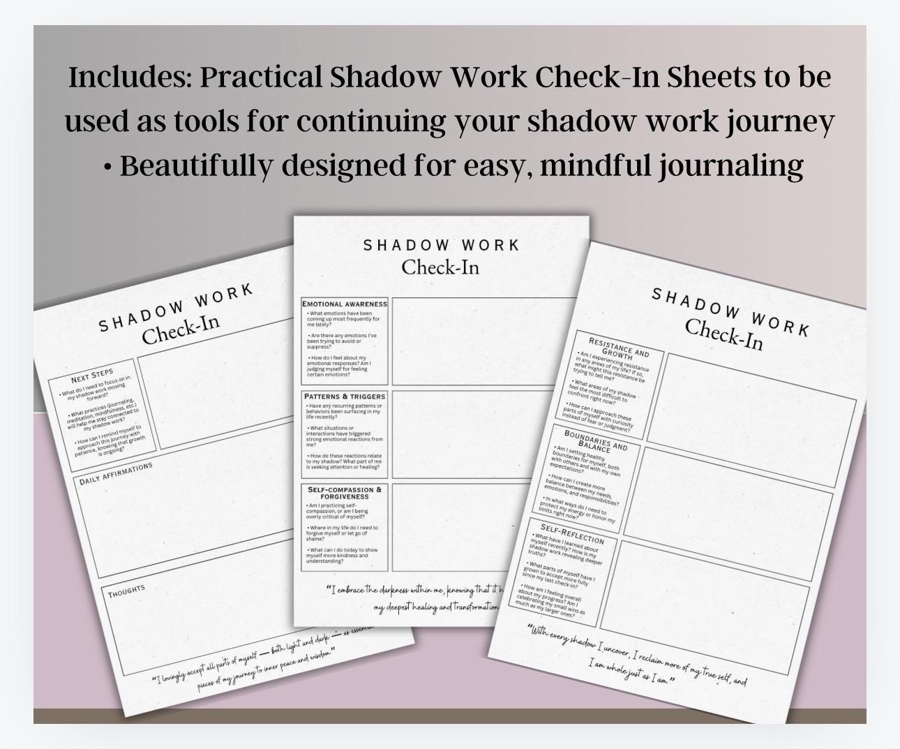Gentle Shadow Work Journal: Inner Child Healing Workbook (Digital Download)