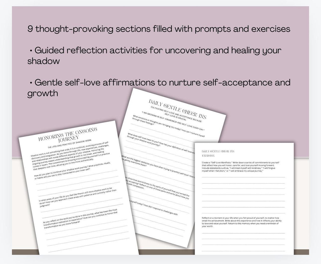 Gentle Shadow Work Journal: Inner Child Healing Workbook (Digital Download)