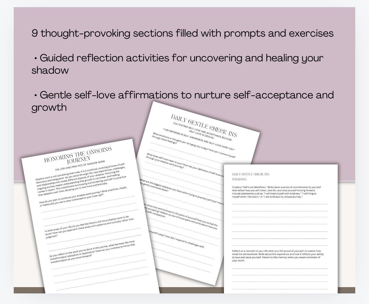 Gentle Shadow Work Journal: Inner Child Healing Workbook (Digital Download)