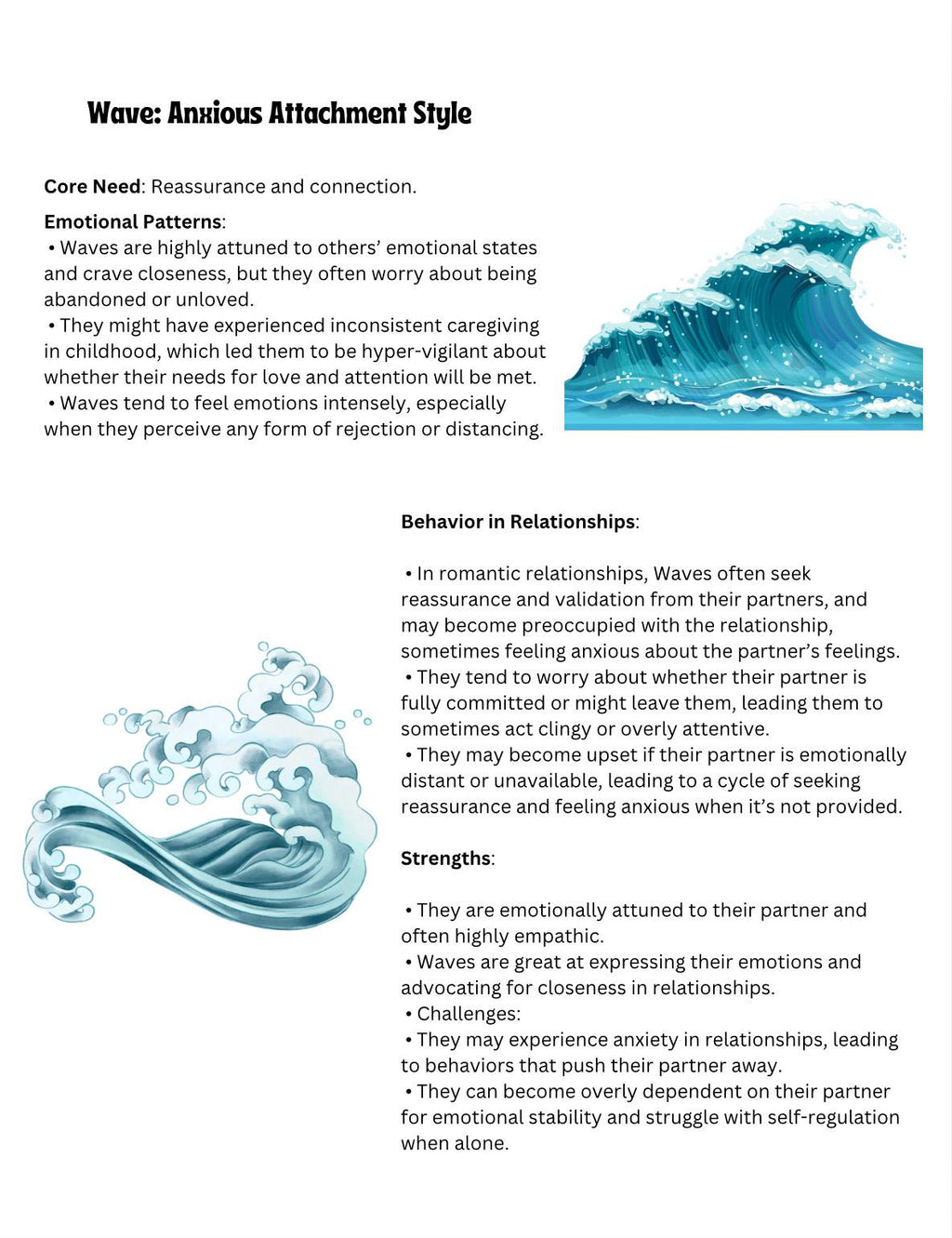Attachment Styles Guide: Island, Wave, Anchor Metaphors (PDF Download)