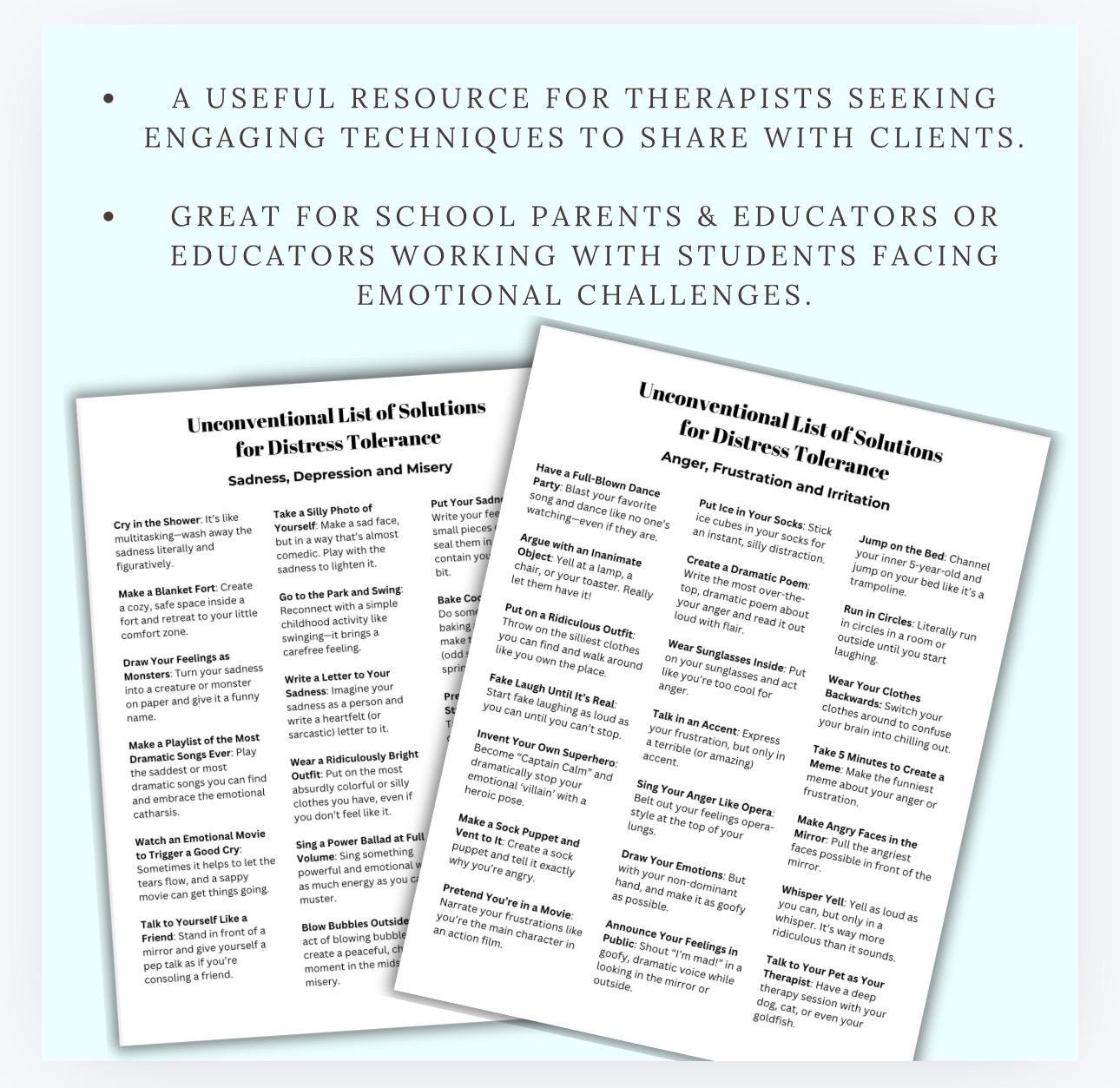 Distress Tolerance Skills PDF: Unconventional Techniques (Printable)