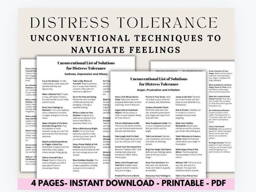 Distress Tolerance Skills PDF: Unconventional Techniques (Printable)