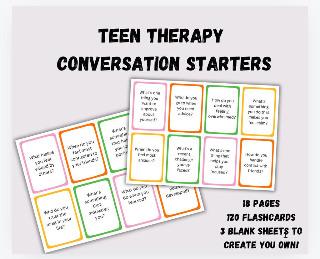 Get Teens to Open Up Teen Conversation Starter Flashcards Therapy Reflection Cards Youth Therapy