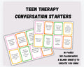 Get Teens to Open Up Teen Conversation Starter Flashcards Therapy Reflection Cards Youth Therapy
