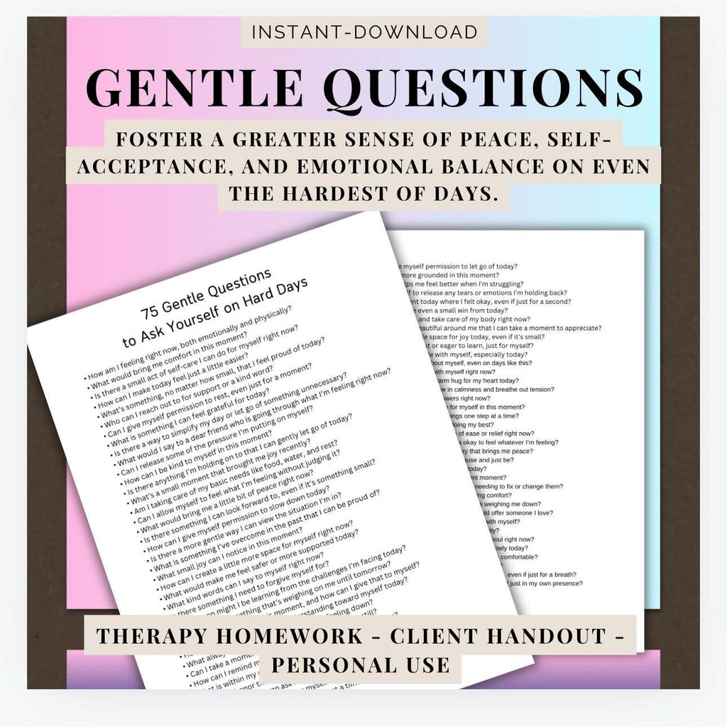 Self-Reflection Questions for Emotional Wellbeing (Digital Download)