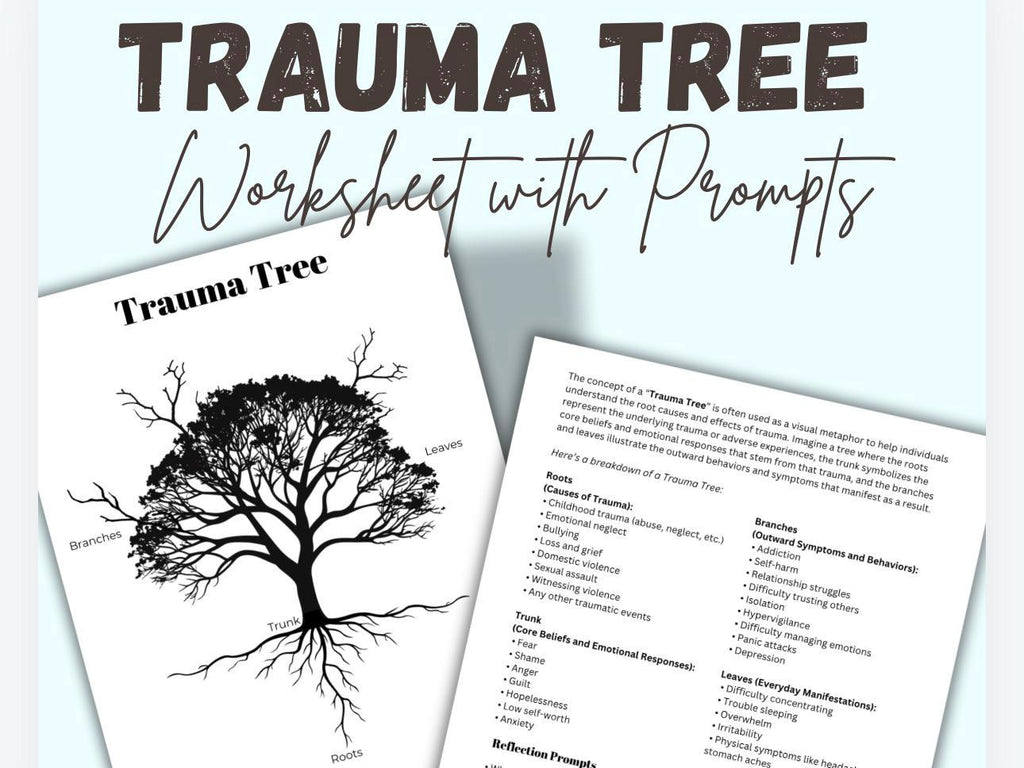 Printable Trauma Tree Worksheet for Reflection and Emotional Healing Personal Growth Tool