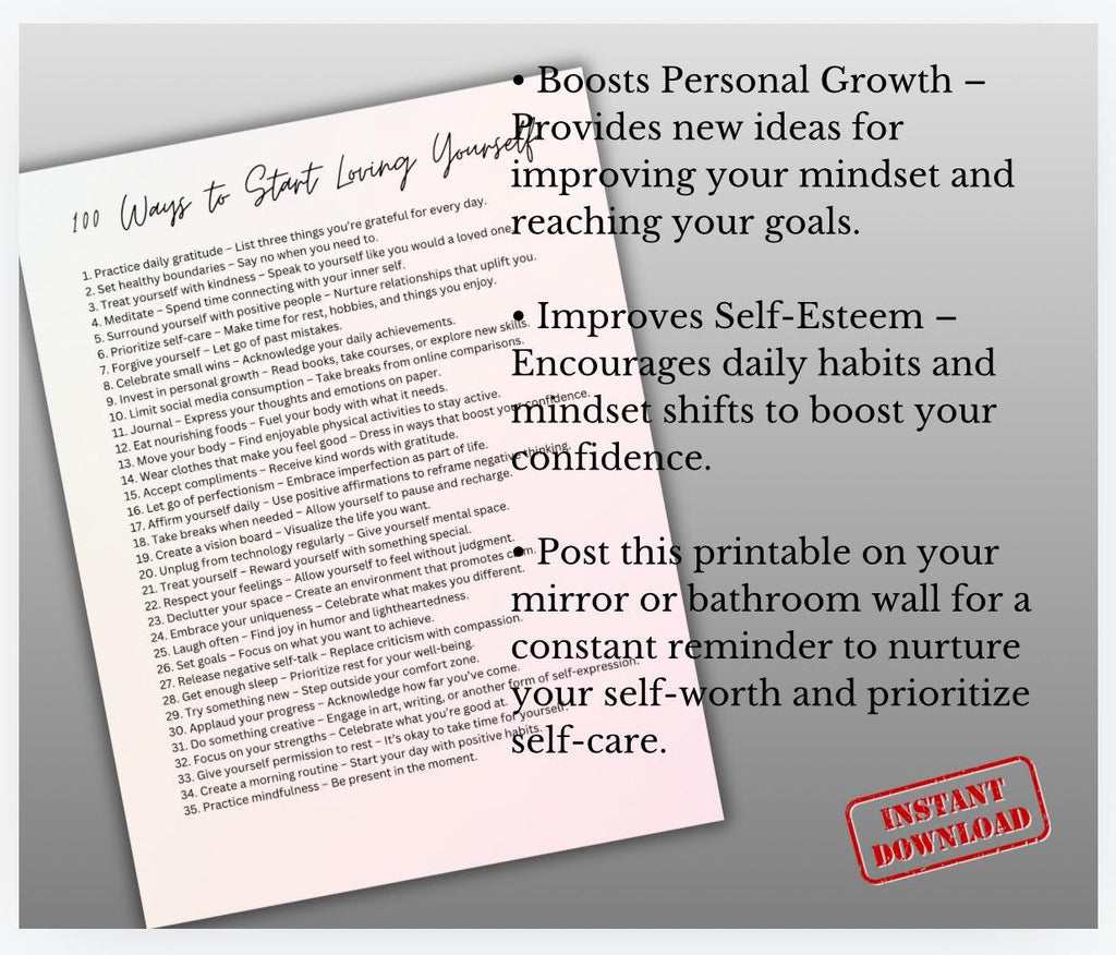 Start Loving Yourself Build Self Confidence Emotional Regulation Valentines Day Theme Therapy Handout