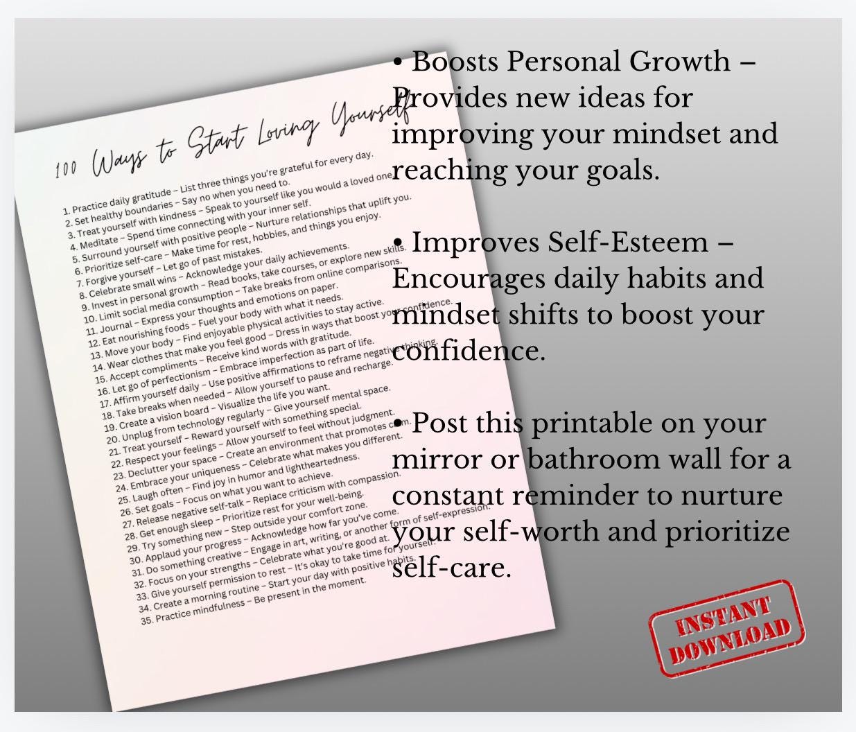Start Loving Yourself Build Self Confidence Emotional Regulation Valentines Day Theme Therapy Handout